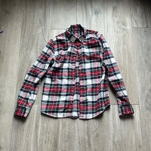 Vineyard Vines Boys Plaid Button-Up Shirt - Red, Black, White